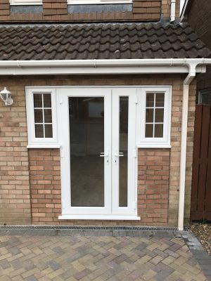 New entrance door to garage conversion to workspace in Norwich by Buildright Suffolk