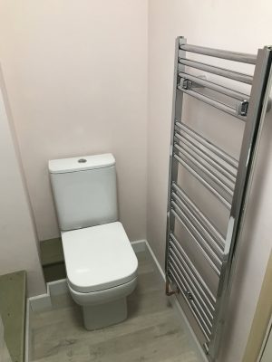 Toilet room created in garage conversion in Norwich by Buildright Suffolk