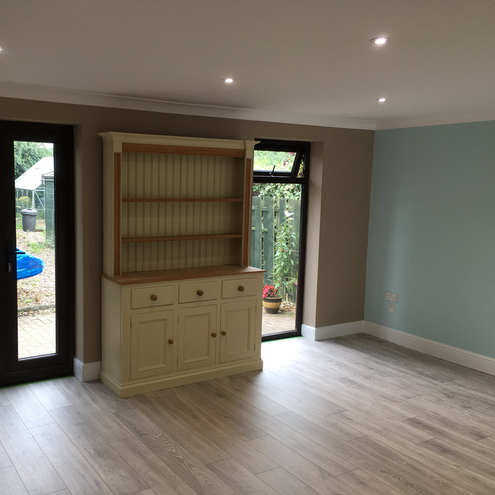 Garage conversion to kitchen in Redgrave Suffolk by Buildright Suffolk