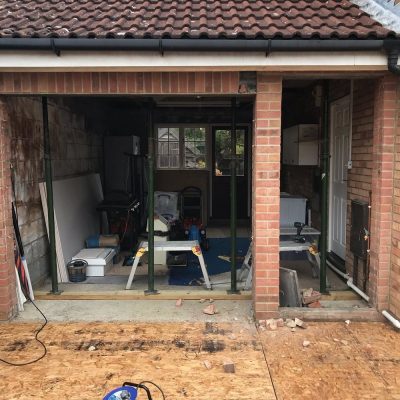 Start of Garage Conversion Home Alterations Stowmarket, Build Right Suffolk