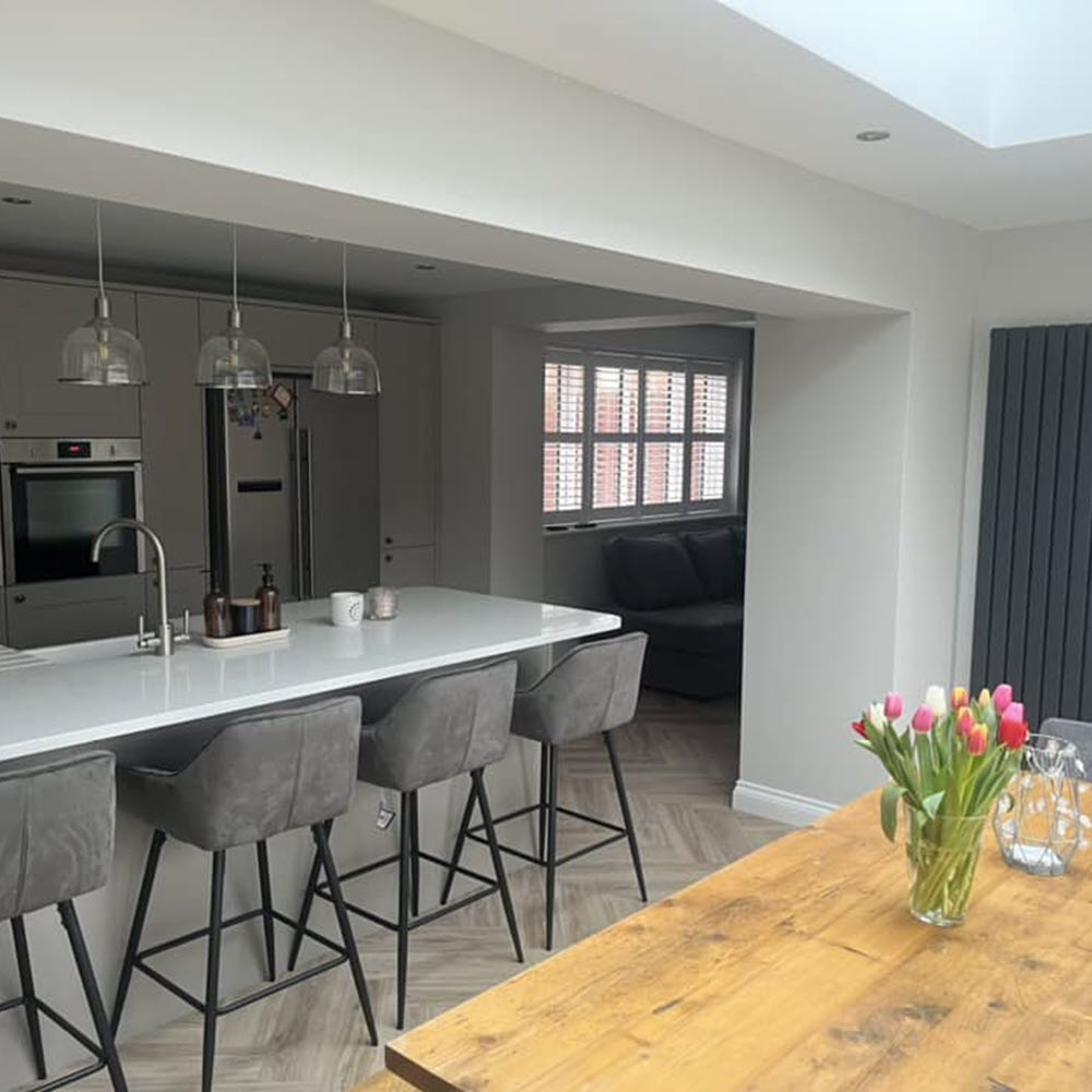 Home extension with fitted kitchen installed in Ipswich Suffolk