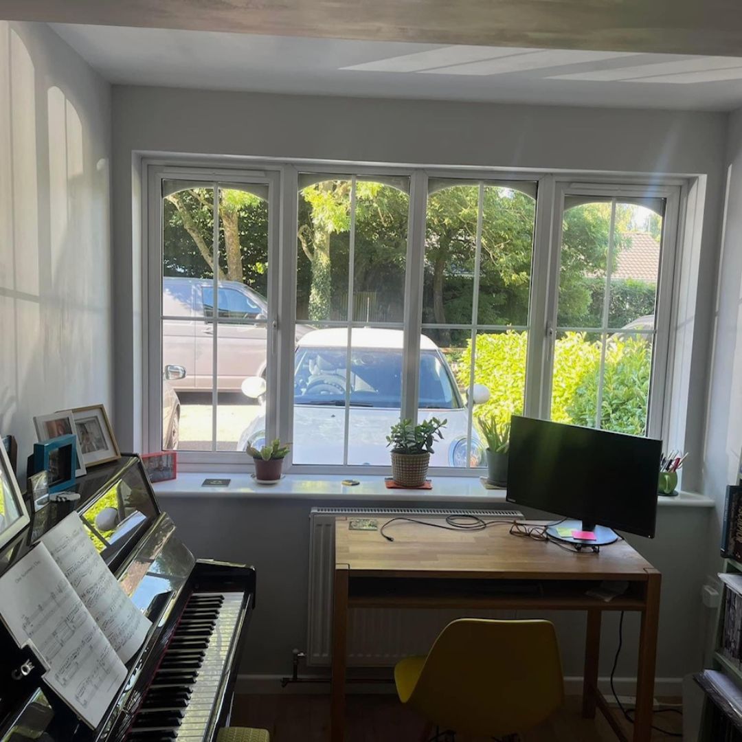 Open space for additional office music room in garage conversion in Suffolk by Buildright Suffolk