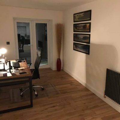 Garage converted to warm home office and snug in Stowmarket by Buildright Suffolk