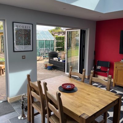 Interior of bright dining area extension by Buildright Suffolk