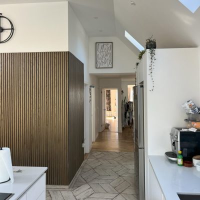 New fitted kitchen in bungalow extension in Creeting St Mary