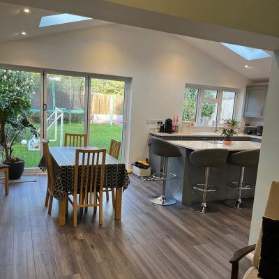 New fitted kitchen installed in home extension in Elmswell