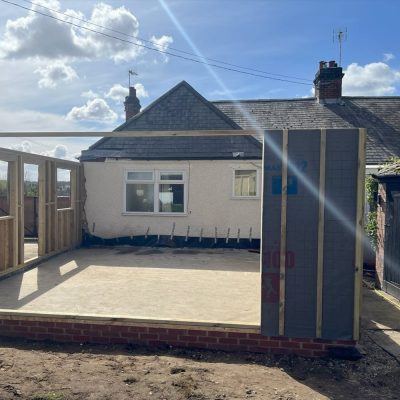 Start of bungalow extension in Creeting St Mary Ipswich by Buildright Suffolk