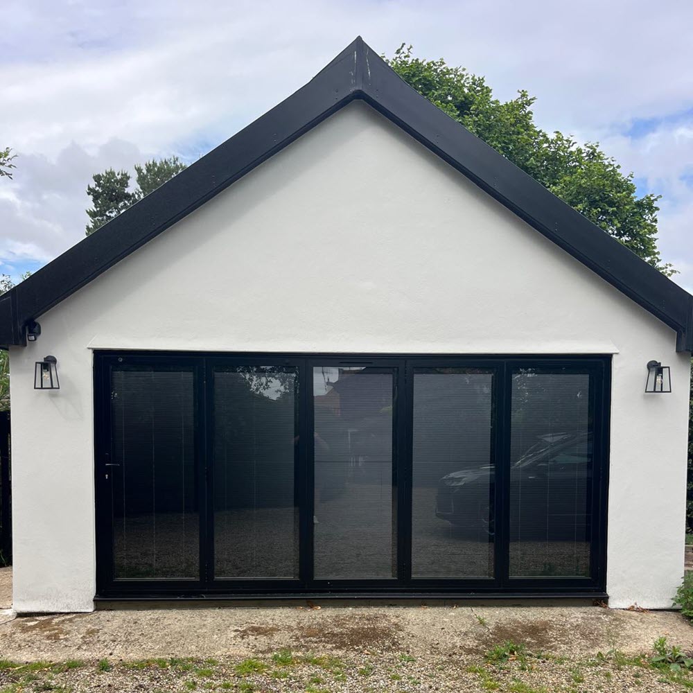 Double garage conversion into games room in Glenham by Buildright Suffolk