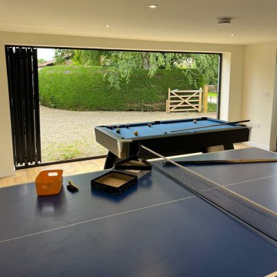 Double garage conversion for large games room in Glenham by Buildright Suffolk