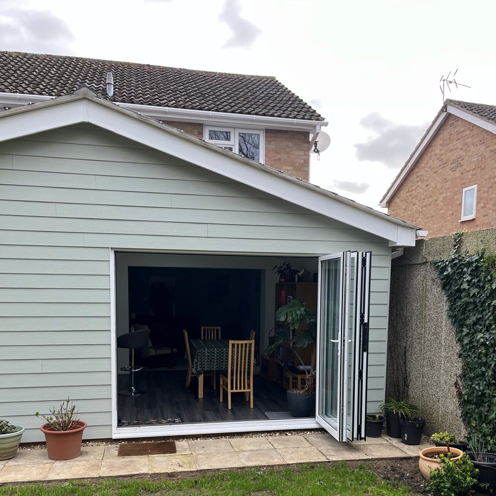 Large kitchen extension with bi fold doors and open plan dining space in Elmswell by Buildright Suffolk